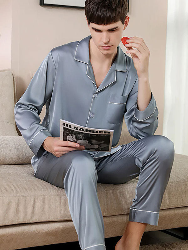 Pyjama En Satin Pour Homme "Harmonie Nocturne"