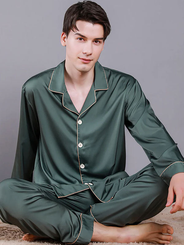 Pyjama En Satin Pour Homme "Harmonie Nocturne"