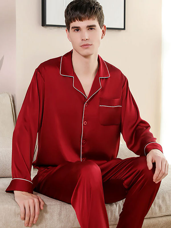 Pyjama En Satin Pour Homme "Harmonie Nocturne"