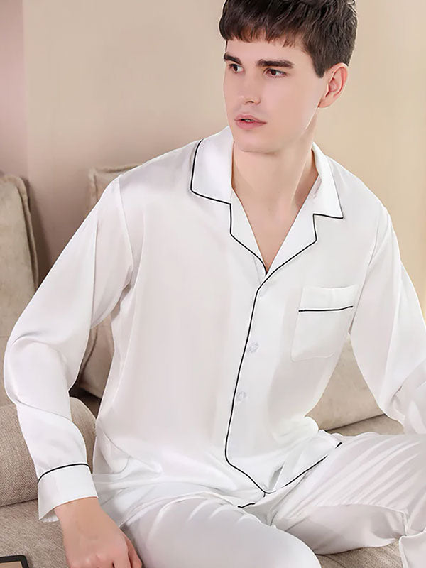 Pyjama En Satin Pour Homme "Harmonie Nocturne"