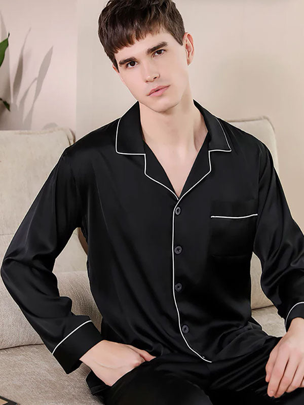 Pyjama En Satin Pour Homme "Harmonie Nocturne"