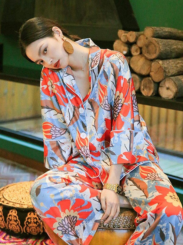 Pyjama en Satin Pour Femme "Lueur d'Été"