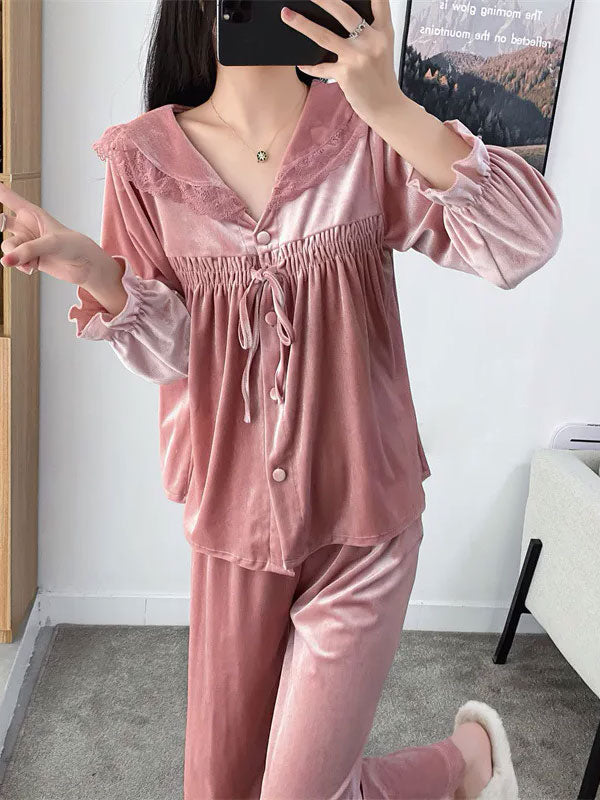 Pyjama En Velours Rose Pour Femme "Caresse d'Étoile"