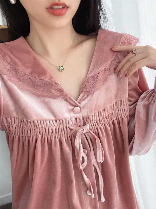 Pyjama En Velours Rose Pour Femme "Caresse d'Étoile"