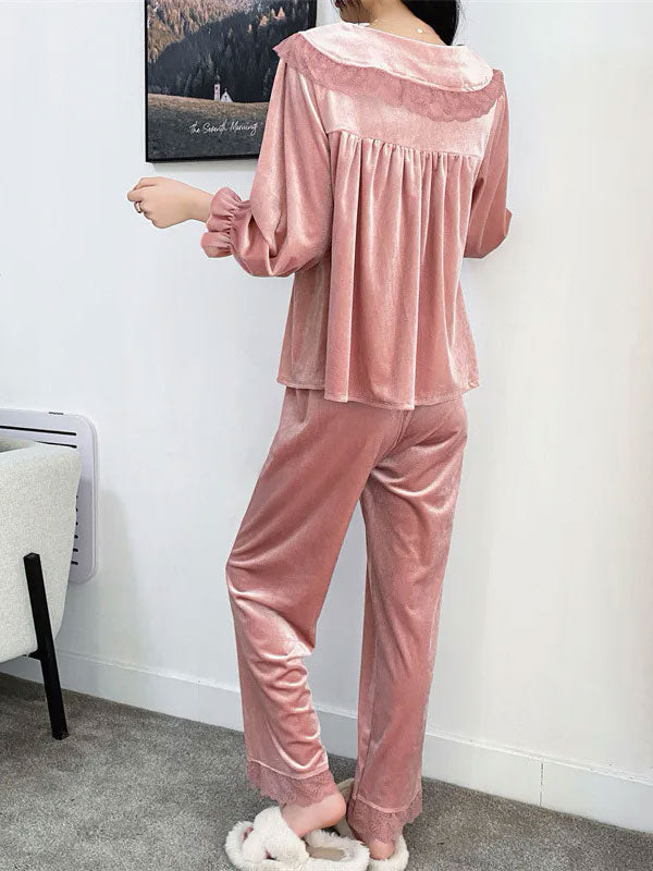 Pyjama En Velours Rose Pour Femme "Caresse d'Étoile"