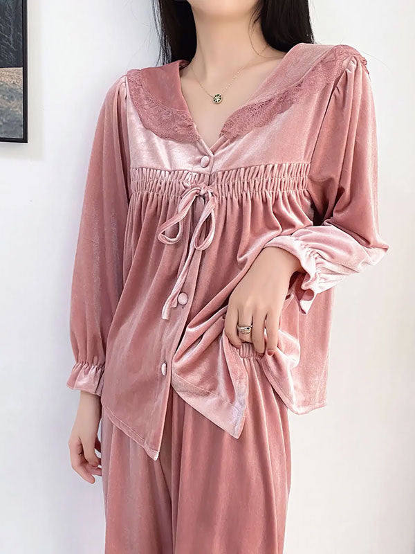 Pyjama En Velours Rose Pour Femme "Caresse d'Étoile"