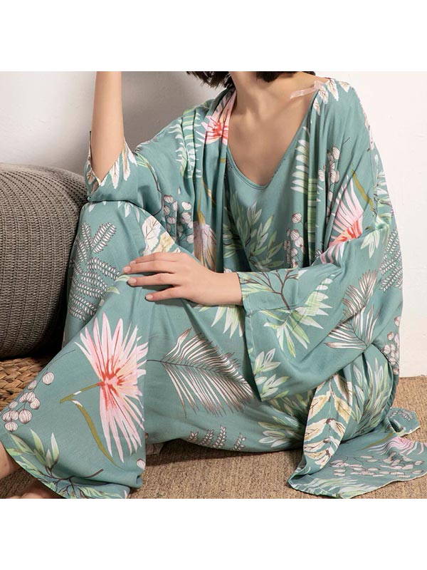 Ensemble Pyjama Pour Femme 3 Pièces "Souffle de Jasmin"