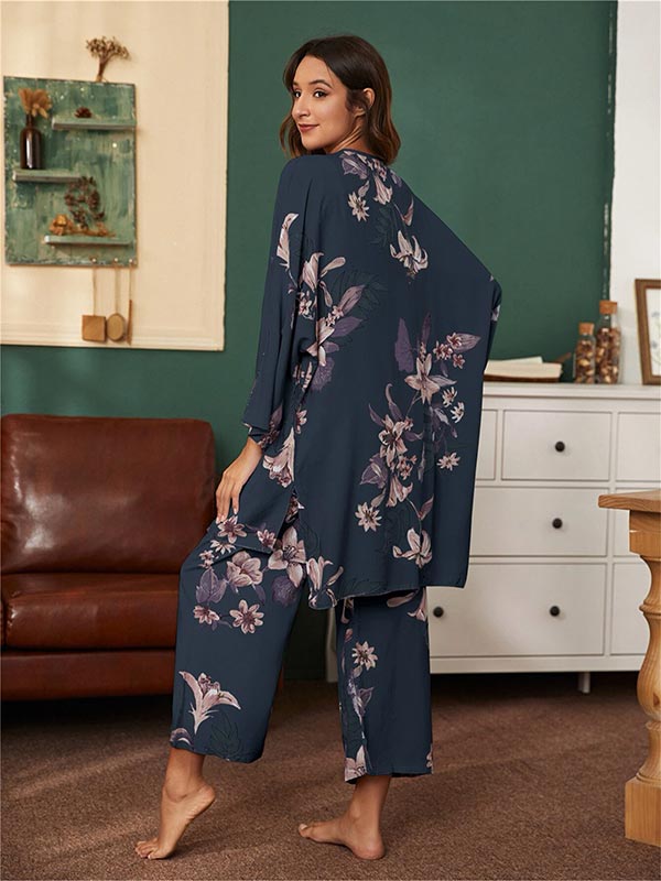 Pyjama Pour Femme 3 Pièces "Saphir Éthéré"