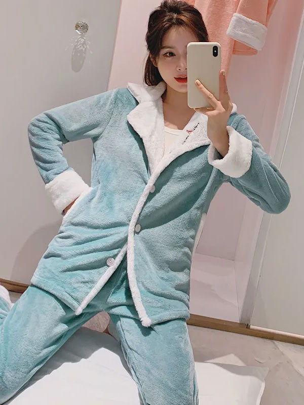 Pyjama Femme Chaud et Élégant En Flanelle "Douceur Hivernale"