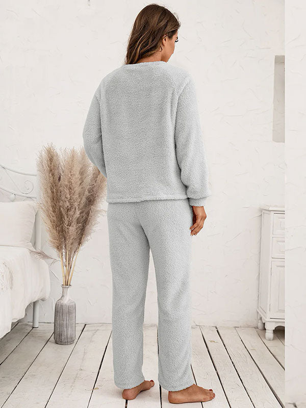 Pyjama Pour Femme Chaud Gris "Eden Polaire"