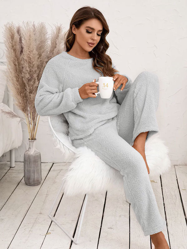 Pyjama Pour Femme Chaud Gris "Eden Polaire"