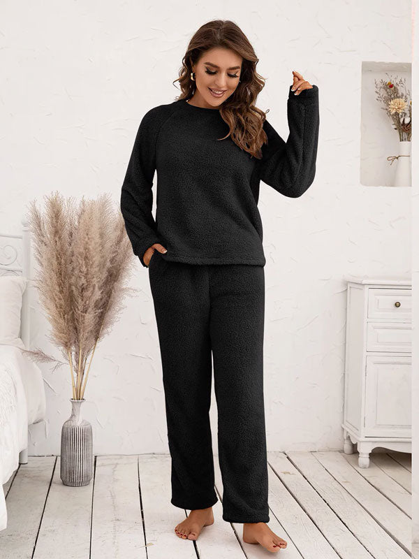 Pyjama Noir Tout Doux Pour Femme "Eden Polaire"