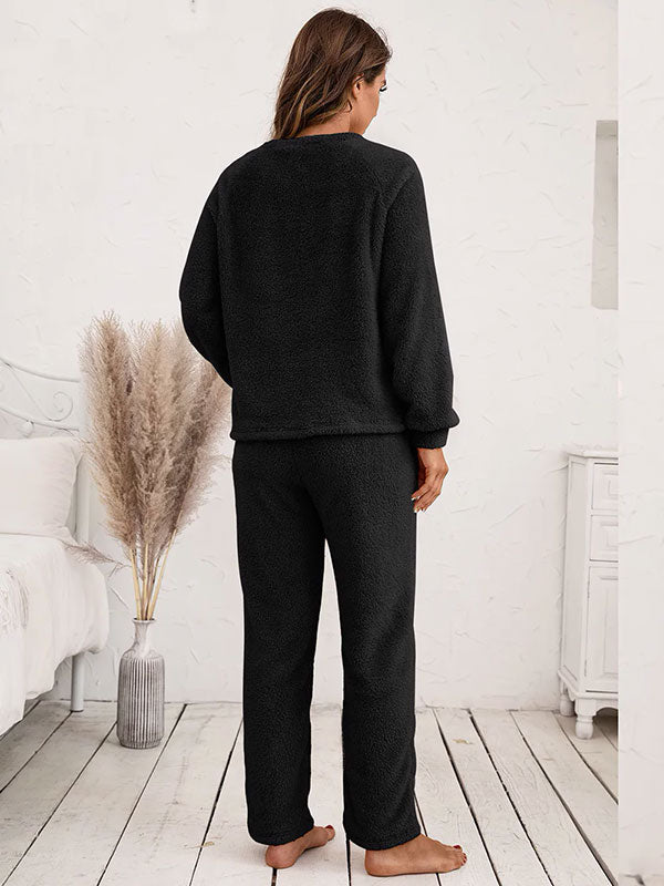 Pyjama Noir Tout Doux Pour Femme "Eden Polaire"