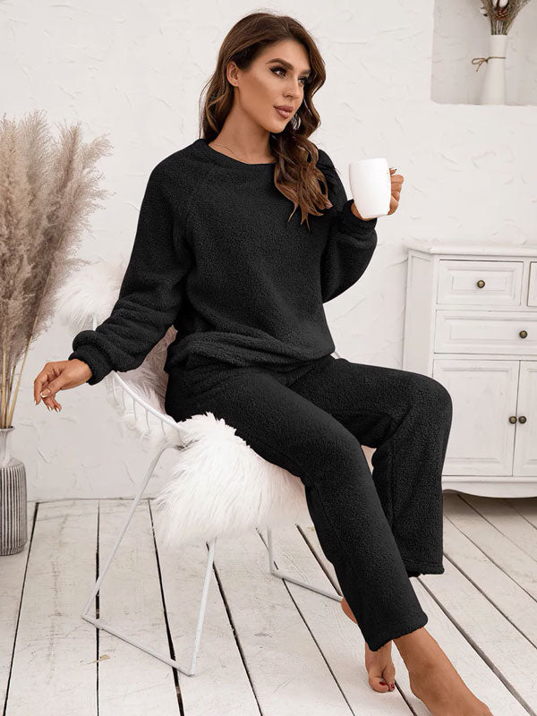 Pyjama Noir Tout Doux Pour Femme "Eden Polaire"