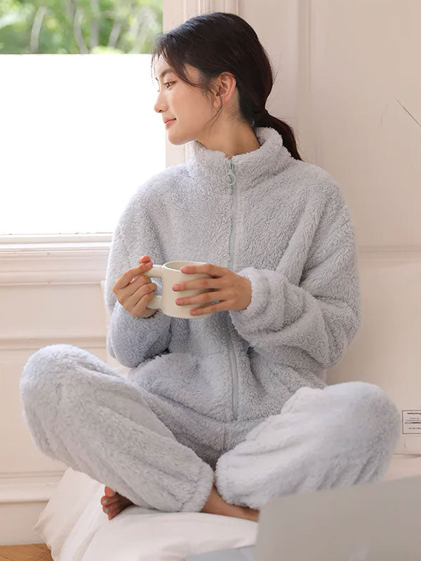 Pyjama d'Hiver Bleu Ciel Pour Femme Polaire "Rêve Polaire"