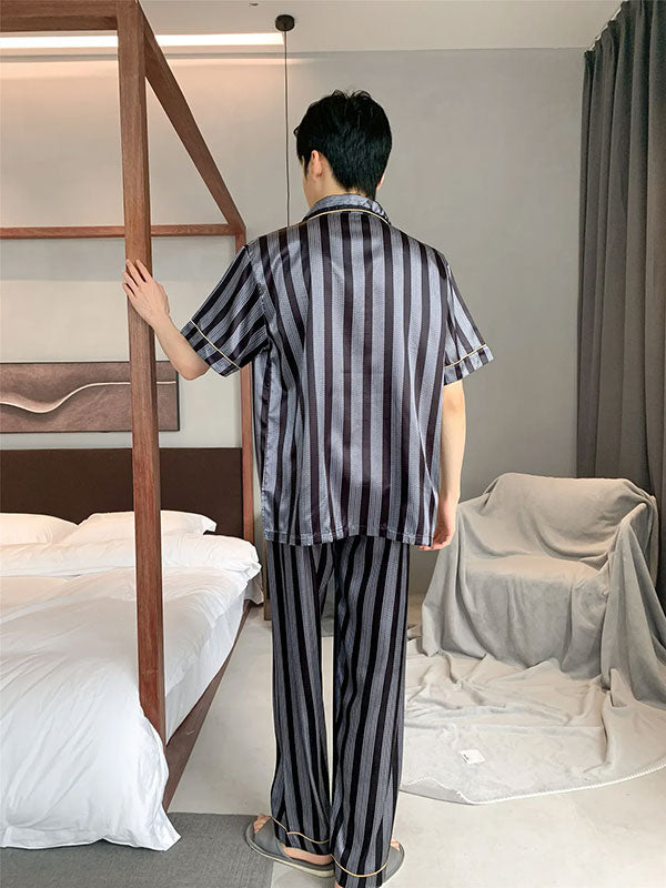 Pyjama En Satin Pour Homme à Rayures "Sérénité Nocturne"