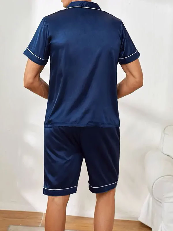 Pyjama Short Pour Homme En Satin "Calme Nocturne"