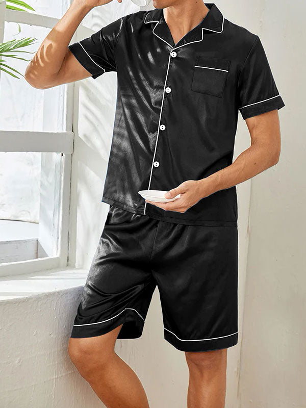 Pyjama Short Pour Homme En Satin "Calme Nocturne"