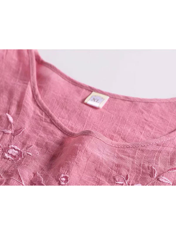 Pyjama En Lin Rose Pour Femme "Secret de Lys"