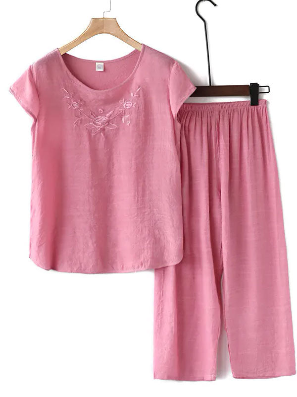 Pyjama En Lin Rose Pour Femme "Secret de Lys"