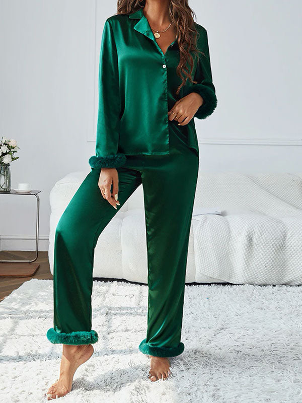 Pyjama Vert Pour Femme En Satin "Rêve Émeraude"