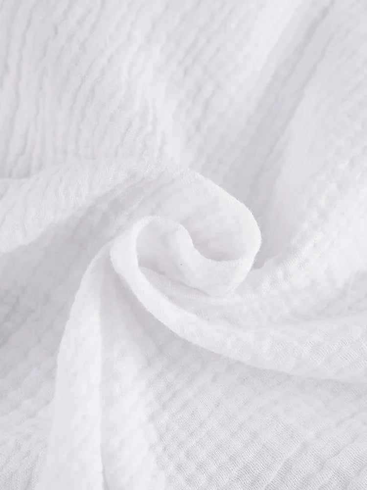 Pyjama Blanc En Coton Pour Femme "Orchidée de Nuit"