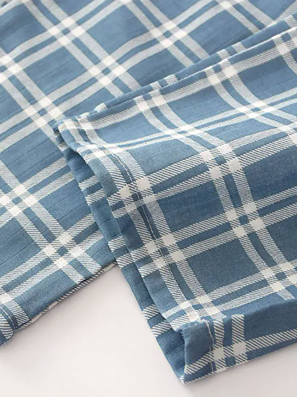 Pyjamas Pour Homme 100% Coton À Carreaux "Douceur d'Ébène"