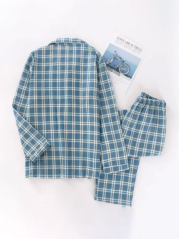 Pyjamas Pour Homme 100% Coton À Carreaux "Douceur d'Ébène"