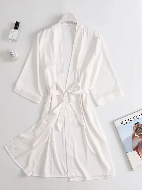 Robe de Chambre Blanche Pour Femme "Douceur de Satin"