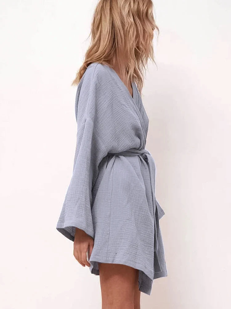 Robe de Chambre pour Femme en coton "Douceur Matinale"