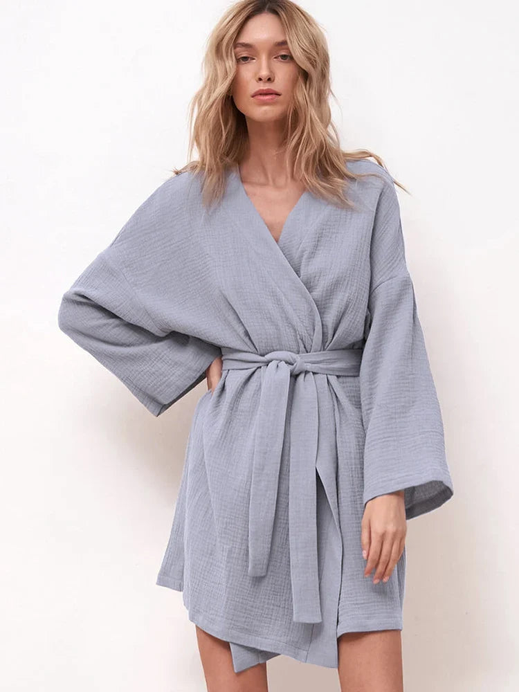 Robe de Chambre pour Femme en coton "Douceur Matinale"