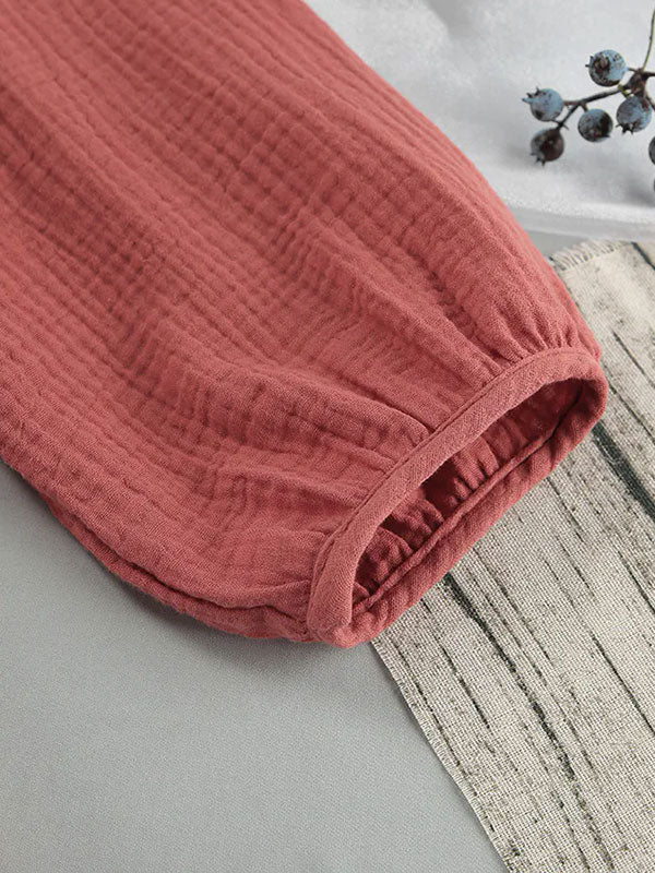 Robe de Chambre Rouge En coton Pour Femme "Flocon de Douceur"