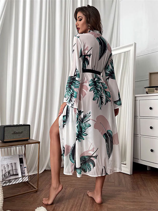 Robe de Chambre pour Femme Imprimé Plumes "Tendre Matin"