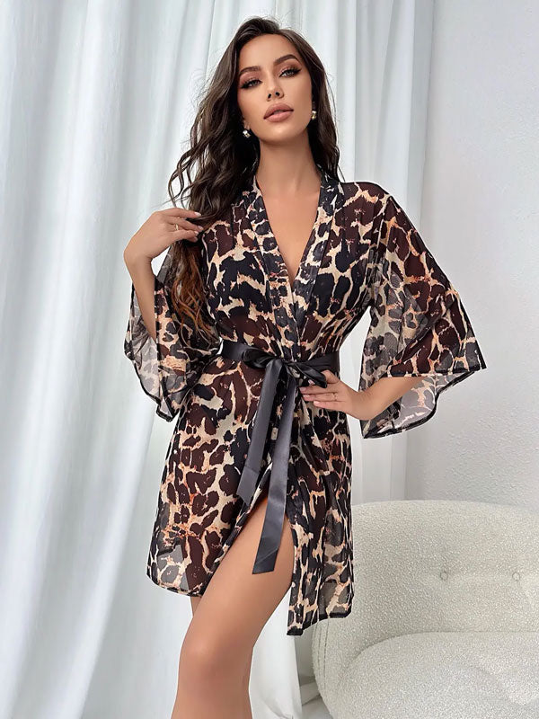 Robe de Chambre Pour Femme Courte "Léopard"