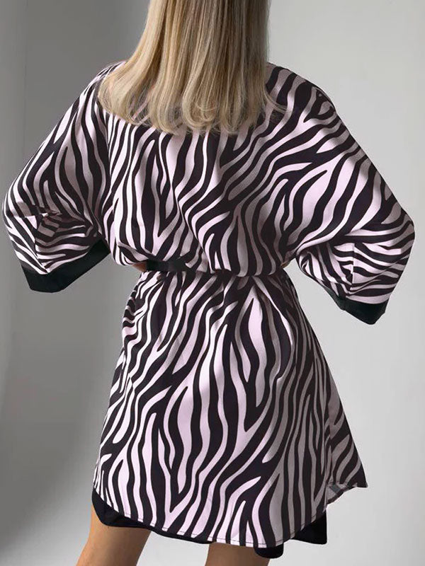 Robe de Chambre pour Femme en Satin "Zèbre"