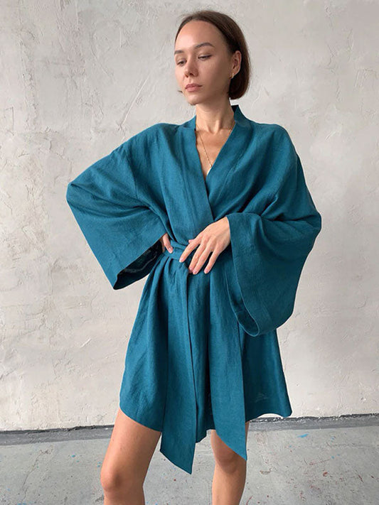 Robe de Chambre Kimono Pour Femme "Délicatesse Matinale"