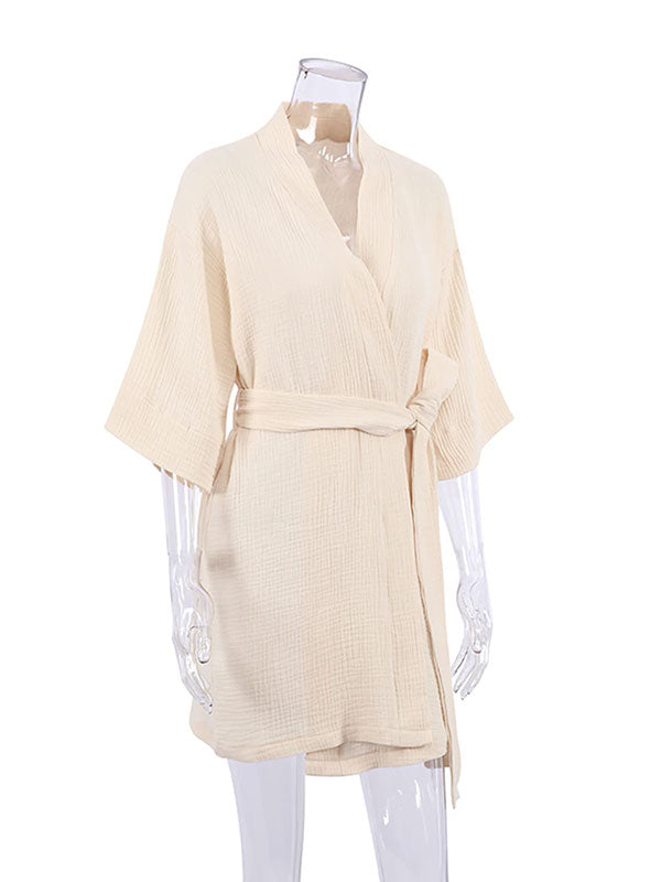 Robe de Chambre Légère en Coton Pour Femme "Éveil Douillet"