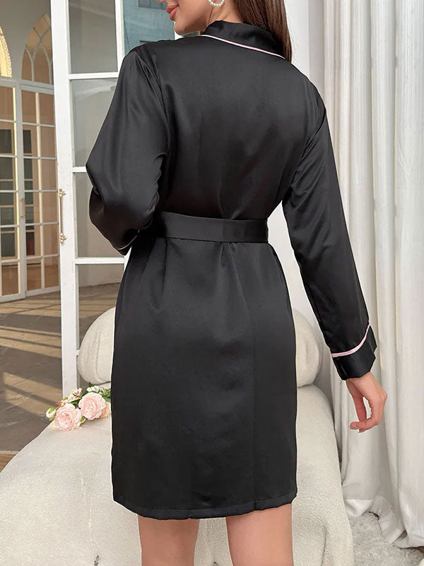 Robe de Chambre Noir Pour Femme "Tendresse Matinale"