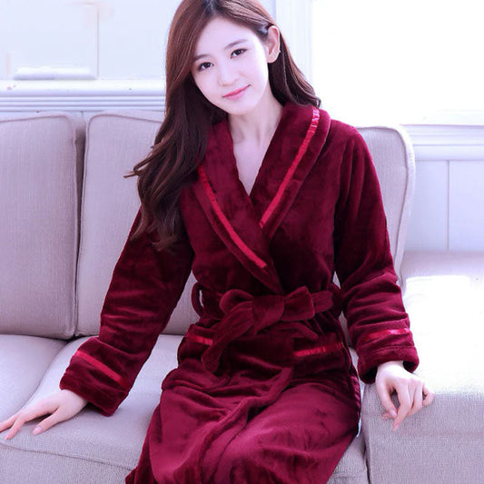 Robe de Chambre Polaire Femme "Rouge"